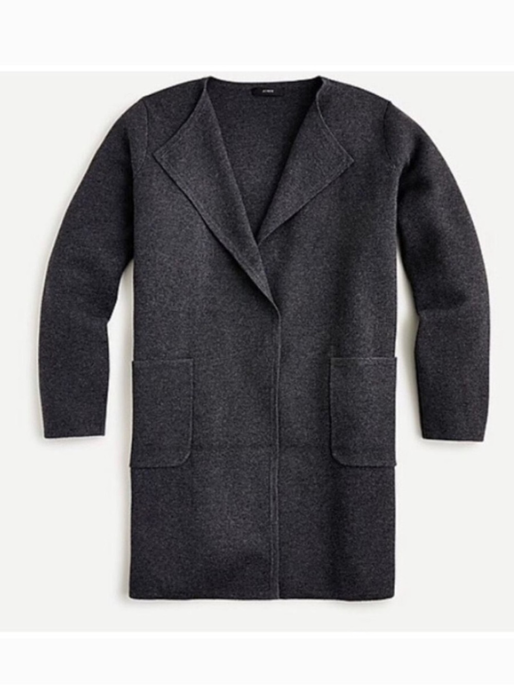 J.Crew Juliette collarless sweater-blazer dark gray
